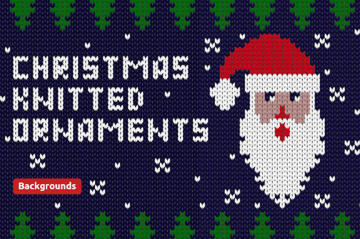 christmas knitted ornaments background