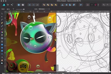 Affinity Designer split view