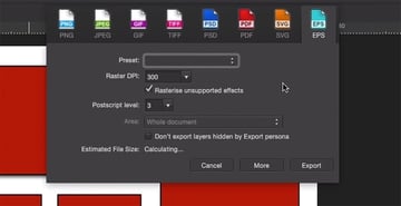 Affinity Designer export