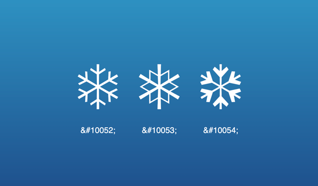 Snowflake characters using HTML code