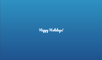 A blue gradient banner with text Happy Holidays