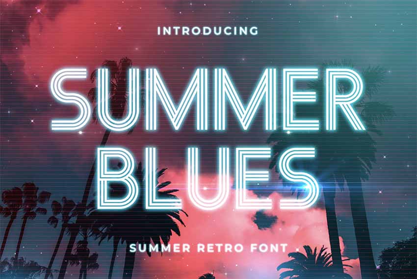 Summer Blues Tropical Design 