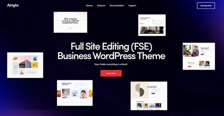 Alright - Full Site Editing WordPress Theme
