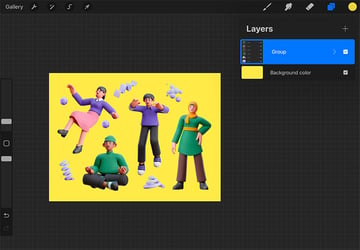 You'll notice all your layers are inside a group layer.