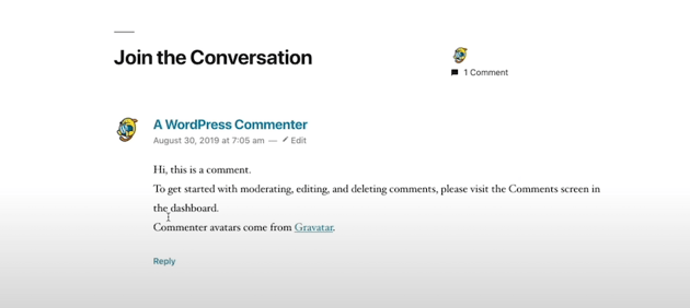 wordpress comment