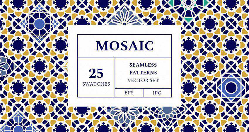Mosaic Patterns Vector free seamless