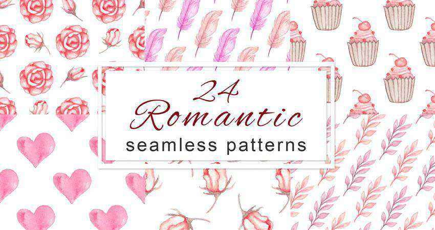 Romantic free patterns seamless