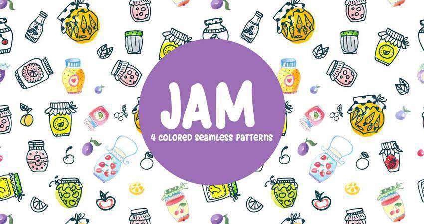 Watercolor Jam Vector free patterns seamless