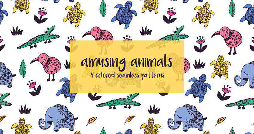 Animals free patterns seamless