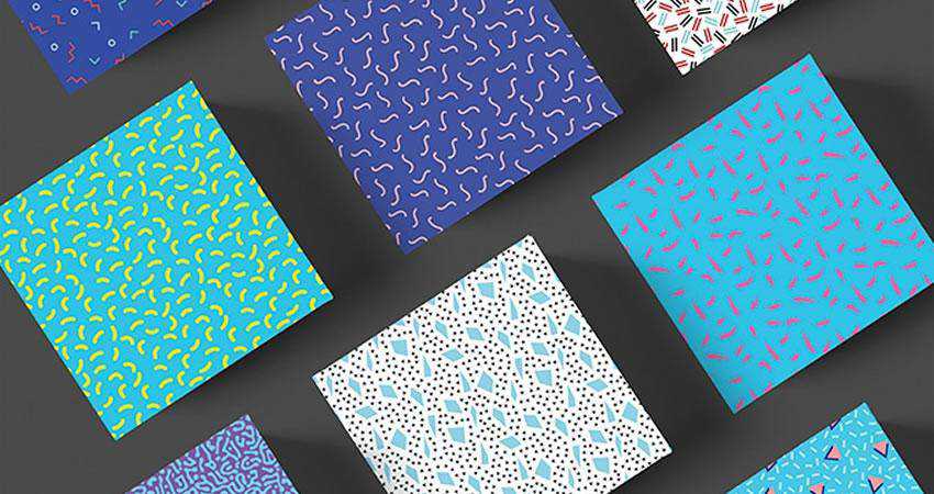 Geometric Memphis Style free patterns seamless