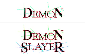 how to draw lines on demon slayer vector logo text