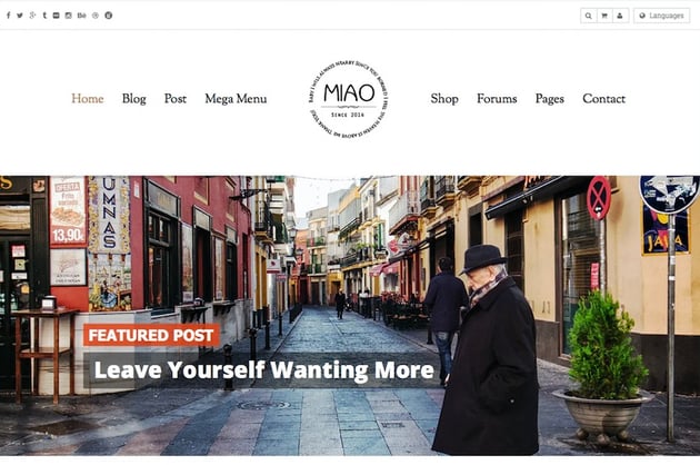 Miao - Clean Blog & Shop WordPress Theme