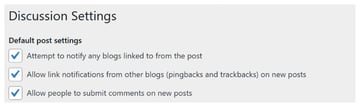 WordPress Pingback Settings