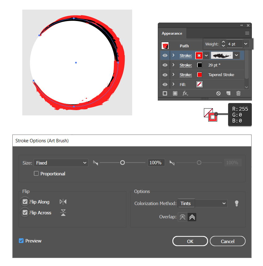 how to add red stroke to demon slayer emblem background