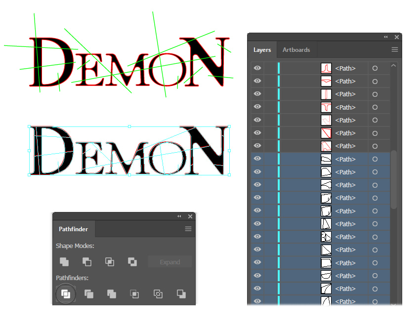 how to cut demon from demon slayer symbol into pieces