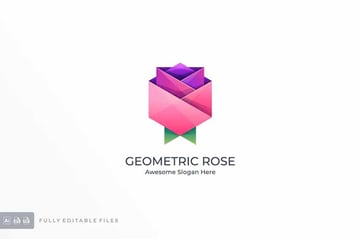 Geometric Rose Logo Design