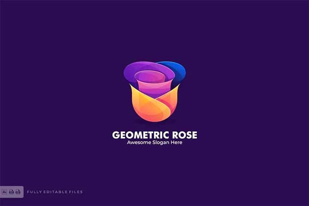Geometric Rose Emblem