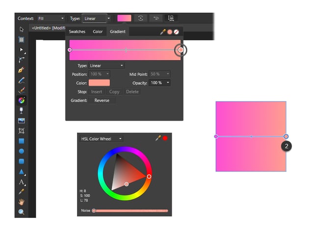how to change the end stop color of a gradient