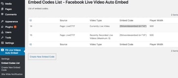 Social Live Video Auto Embed for WordPress