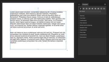 affinity publisher paragraph panel