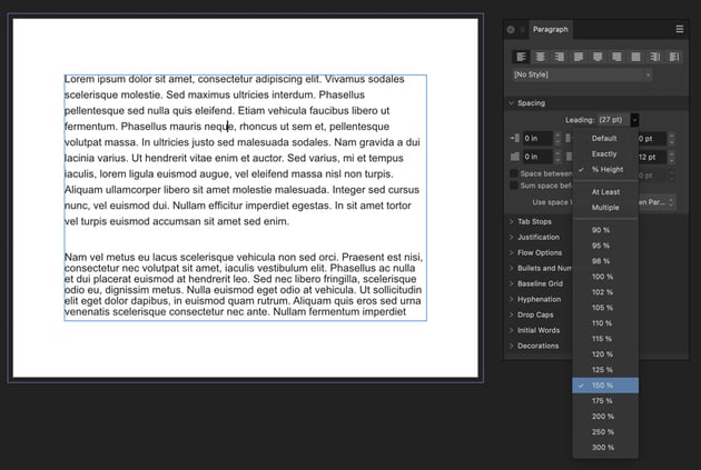 affinity publisher line spacing paragraph