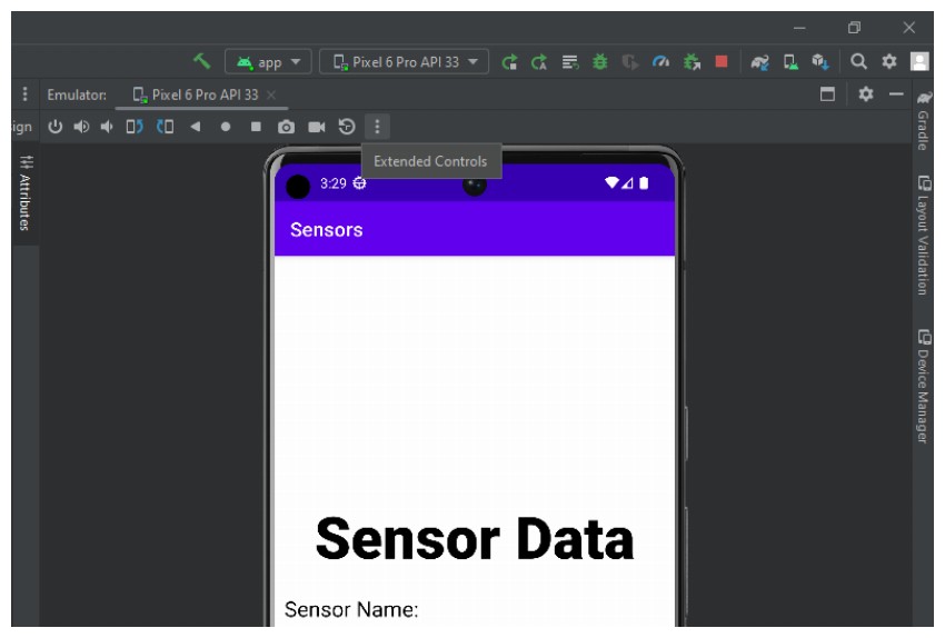 Emulator Tool Window Extended Controls