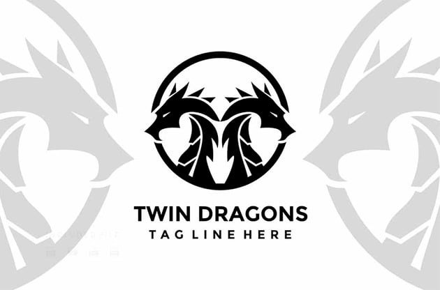 Twin Dragon Logo Design