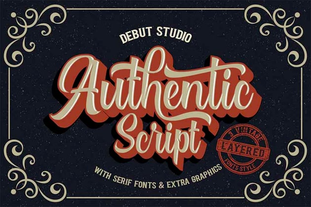 Authentic Shadow Cursive Font