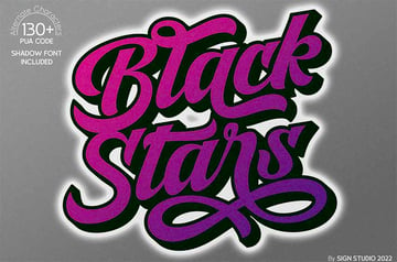 Black Stars Stacked Fonts