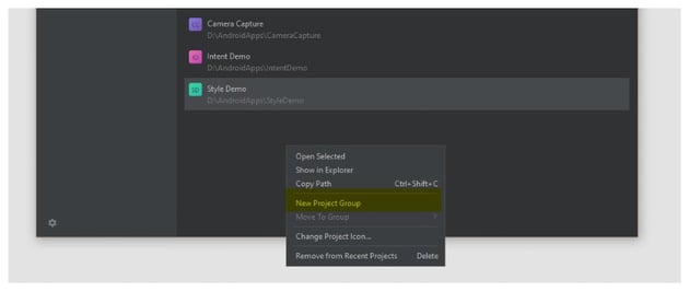Android Studio New Project Group