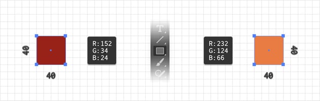 create two shapes using the rectangle tool