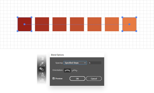 create a blend using the blend tool