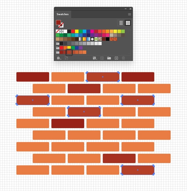 color vector brick shapes using color from the color group