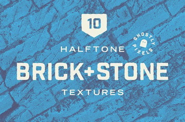 halftone brick and stone wall textures