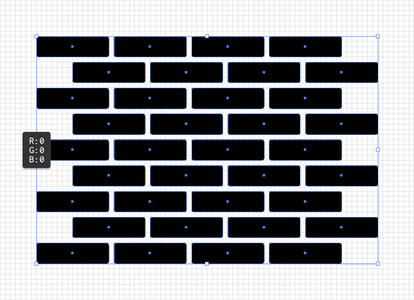 turn the the brick wall into a black compound path