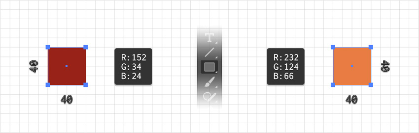 create two shapes using the rectangle tool
