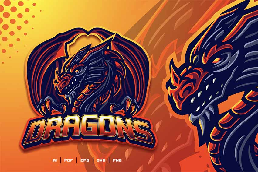 eSport Dragon Logo Design