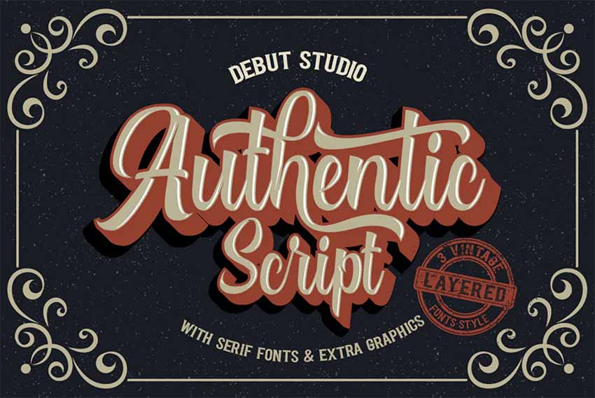 Authentic Shadow Cursive Font