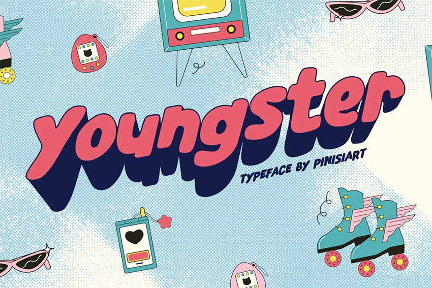 Youngster Shadow Letter Font