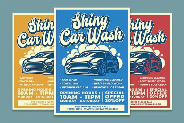 Shiny Car Wash Flyers