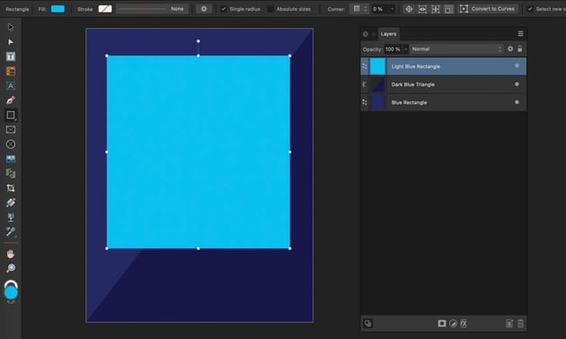 affinity publisher rectangle tool