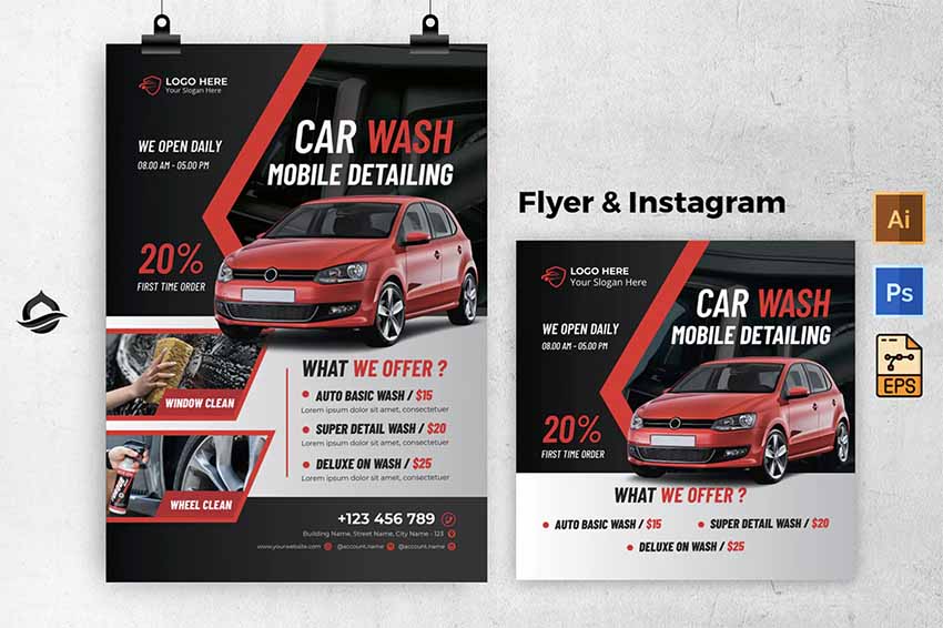 Mobile Car Wash Flyers