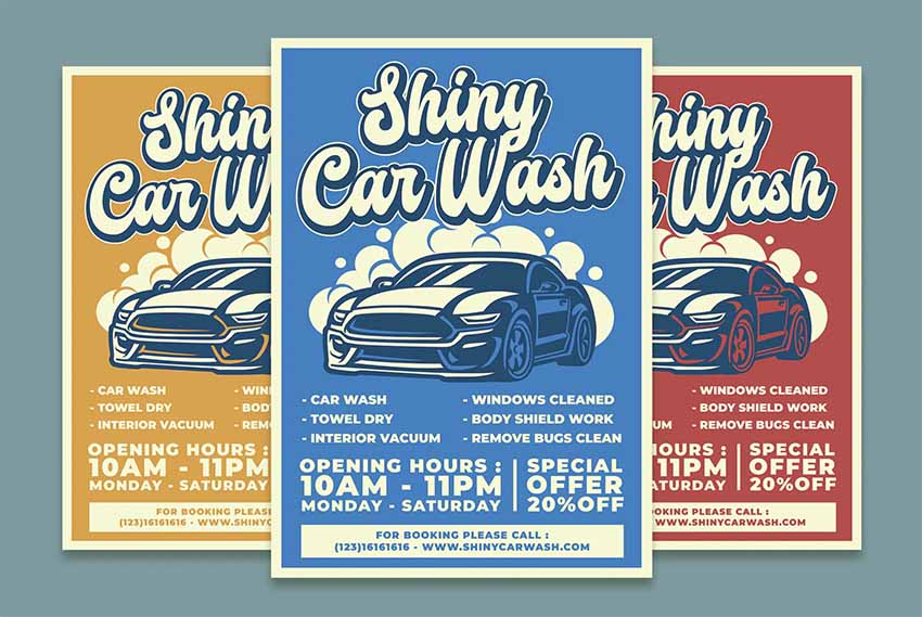 Shiny Car Wash Flyers