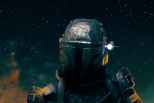 add a lens flare to the helmet 