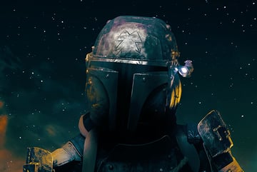 continue to light and shade the  mandalorian helmet shape 