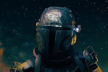 light and shade the  mandalorian helmet shapes 