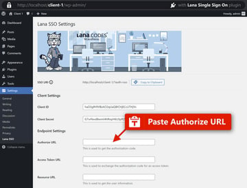 paste auth url