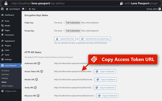copy access token url