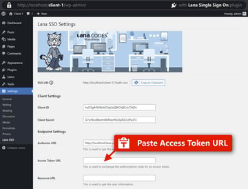 paste access token url