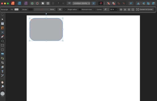 affinity publisher context bar